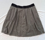 Max Studio Womens Striped Pleated Mini Skirt Black Beige Elastic Waist 4705A14A Photo 0