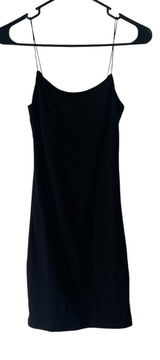 Zara Women's Size Medium Black Slip Little Black Dress‎ Mini Dress Photo 0