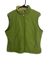 LL Bean Fleece Insulated Vest Women's Large Green Full‎ Zip Zip Pockets Photo 0