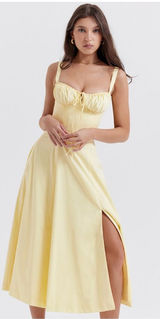 HOUSE‎ OF CB 'Carmen' Buttercup Bustier Sundress yellow NWOT size XS Photo 0