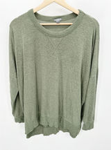 Aerie Green Long Sleeve Round Neck‎ Viscose Blend Pullover Women's Size X-Small Photo 0