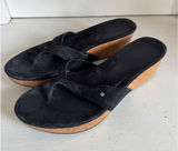 UGG Brooks black suede cork wedge sandals Size 8 Photo 0