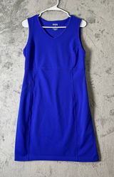 Duluth Trading Noga Sleeveless Dress Blue Athletic Travel Pocket Dress Size S‎ Photo 0