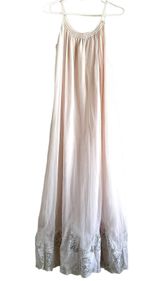 Vintage Eyeful By The Flaums Peignoir Nightgown Maxi 60s Floral Lace Cami Pink M Photo 0