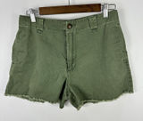 Abercrombie & Fitch Chino Shorts Womens 8 Green Raw Hem Cotton Gorp‎ Vtg Y2K Photo 0