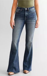 BKE Jeans Super Flare Billie Slim Fit High Rise Size 33X34 33 Long Photo 0