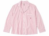 Victoria’s Secret Pink White Stripe Pajama Top Shirt Women’s S Short Cotton Photo 0