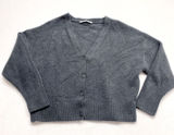 Zara Soft‎ Knit Cardigan Womens Size S Charcoal Grey Wool Blend V-Neck Cropped Photo 0