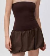 Kimchi Blue Urban Outfitters Strapless Bubble Hem Mini Dress Brown Size M NEW Photo 0