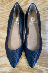 Bruno Magli Flat Shoes Women's 9.5 Black Leather Bianca Quilted Pointed Toe S63 Photo 0