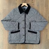 Barbour Orelia Quilted Houndstooth Printed Chore Jacket in Black and Tan US 10/M Photo 0