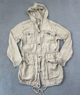 Abercrombie & Fitch Safari Jacket Women L Tan Lightweight Utility Full Zip Photo 0