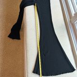 Aerie Black Ribbed Flare Long Stretch Pants Photo 0