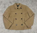LRL Ralph Lauren Pea Coat Womens 12 Camel Hair Tan Double Breasted Jacket USA Photo 0