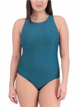 Eddie Bauer‎ One Piece Swimsuit Women S Teal High Neck Strappy Back ELW4898 NWT Photo 0