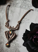 Faux Crystal‎ Spider Halloween Pendant Necklace Gothic Unisex Jewelry Photo 0