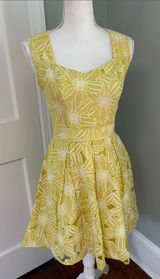Soiéblu Yellow Floral‎ Fit-and-Flare Dress Floral Sleeveless Sundress Small Photo 0