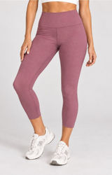 Beyond Yoga Spacedye High Waisted Leggings Smooth Mauve Heather M 22” Inseam Photo 0
