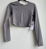 NWT Alo Washed AloSoft Crop Finesse Long Sleeve Cool Grey Crop Size XS Photo 0
