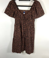 Old Navy NWT Animal Print Linen Blend Mini Dress Women’s Size XS Boho Beach Photo 0