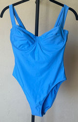 Skims Signature Swim Underwire One Piece‎ in Blue Tide NWT Size Medium Photo 0
