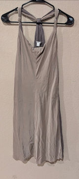 100% Silk Banana Republic Taupe Halter Slip Dress Photo 0