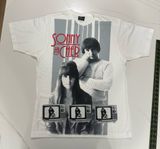 Sonny & Cher T Shirt Large CHER All Over Print Retro 60s Music TV Graphic Tee Photo 0
