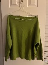 Off the shoulder green sweater Photo 0