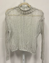 Zara Open Knit Crewneck Sweater‎ Light Gray XS-S 0021/107/406 Photo 0