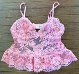 Victoria's Secret Dare to Dream Lace Flounce Bra Top pink peplum hem size XS Photo 0