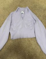 OFFLINE by Aerie Quarter-Zip Sweatshirt Cropped Lavender Photo 0