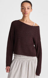 MADEWELL Boatneck Pullover Sweater Cocoa Brown size Small Lightweight Woven Knit Photo 0