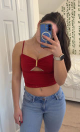 crop top with cutout Red Photo 0