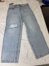 Wild Fable Womens 90s Relaxed Straight Jeans Light Wash Distressed 16L 33 Inseam Photo 0