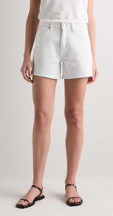 Quince Bella Stretch Vintage Denim Shorts Ghost White Organic Cotton Womens 29 Photo 0