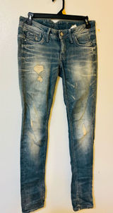 G-Star Raw Jeans W28 L34 Womens Blue Distressed Midge Colt Skinny Gstar G star Photo 0