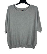 Quince Womens XL Gray Cotton Cashmere Blend Relaxed Short Sleeve Sweater NWT Photo 0