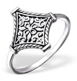 Boutique NEW 14k White Gold Plated Cut‎ Out Filigree Hollow Flower Ring, Size 7 Photo 0