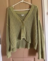 Green American Eagle V-Neck Button-Up Cardigan Medium  Photo 0