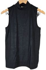 J. Crew Womens Sleeveless Mockneck Top Black BS206 Size M Stretch Knit Photo 0