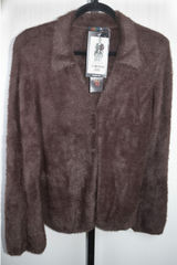 dELiA*s by Dolls Kill Popular Opinion Fuzzy Cardigan NWT Brown Eyelash Knit XXL Photo 0