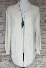 PERUVIAN LINK Ebel Cardigan IVORY 100% Alpaca Pockets Soft One Size‎ UK 10 12 14 Photo 0