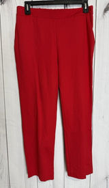 NWT Skies Are Blue Trouser Pants Elastic Waist Red Sz L (34x27) High Rise NEW Photo 0