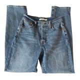 Levi's Wedgie Straight Jeans Sz 26‎ Blue High Rise Button Fly Classic Clean Girl Photo 0
