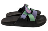 Chacos Chillos Slide Sandals Women 9 Black Green Purple Colorblock Straps J106604 Photo 0