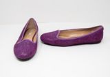 Emporio Armani Genuine Suede Leather Textured Round Toe Slip On Ballet Flats 10 Photo 0