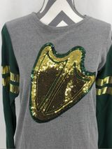 Victoria's Secret PINK 5th & Ocean Gray Green Fleece Sequin Oregon Duck Logo XS Y9 Photo 0