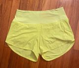 Lululemon Speed Shorts High-Rise Up 2.5" Lined Size 6 Yellow Photo 0