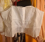 H&M BNWT White Lace-Trim Cotton Crop Top - Women Photo 0