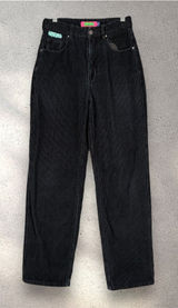 Empyre Tori Black Corduroy Pants Size 0 High Rise Straight Leg Y2K Skater Retro Photo 0